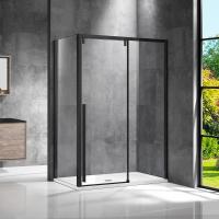 Душевой уголок, прямоугольный Lugano VSR-1L1012CLB-1 1200х1000х1950 цвет черный стекло прозрачное Vincea