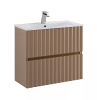 ELEGANT База под раковину подвесная с двумя выкатными ящиками, с LED подсветкой ручек. Капучино Матовый, 570x469x550 AM-ELEGANT-600-2C-SO-CM-LED