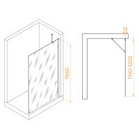 Перегородка для душа RGW WA-110W 120*195 351011012-15 профиль Белый стекло Прозрачное 8 мм RGW