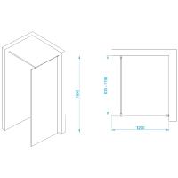 Перегородка для душа RGW WA-002W 120*195 35100212-15 профиль Белый стекло Прозрачное 6 мм RGW