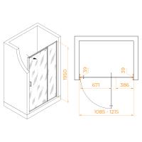 Душевая дверь RGW PA-008 110-120*195 350800812-11 профиль Хром стекло Прозрачное 6 мм RGW