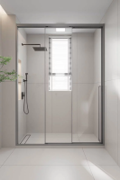 Душевая дверь раздвижная 1600x2000 цвет профиля Графит брашинг стекло прозрачное PR3/L-160-01-GR-C4 Premium Veconi