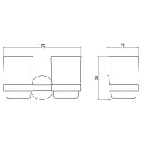 Стакан для зубных щеток двойной Timo Saona 13034/00 хром