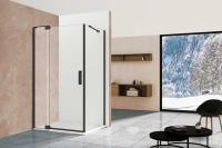 Душевой уголок, прямоугольный Extra VSR-1E111210CLB 1100/1200х1000х2000 цвет черный стекло прозрачное Vincea