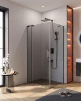 Душевой уголок прямоугольный.     SLIDER-AH-1-80-90/100-GRIGIO-GM (900-1000)x800x1950 Cezares