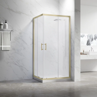 Душевой угол раздвижной RV27G-12090-01-C8 1200x900x1900 Цвет профиля Золото брашинг Стекло Прозрачное Veconi