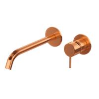 Смеситель для раковины встраиваемый однорычажный, на два отверстия, длина излива 20 см, с донным клапаном Ручка "антикапля" LEAF-BLI2-20-L-SS Sunset ручка  Sunset Cezares