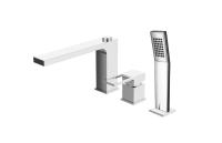 Смеситель на борт ванны с ручным выдвижным душем, хром  ROM-BVD-CRM BelBagno