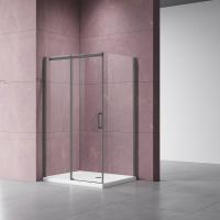Душевой уголок квадратный/прямоугольный  VSR-4D9013CLGM 1300x900x2000 профиль вороненая сталь стекло прозрачное VINCEA