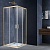 Душевой уголок, квадратный VSS-3AL900CLG 900x900x1900 профиль брашированное золото стекло прозрачное VINCEA